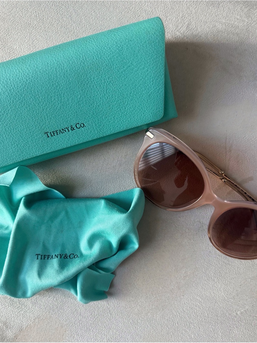 Tiffany & Co. Nude Pink Women's Sunglasses with Tiffany Blue Case